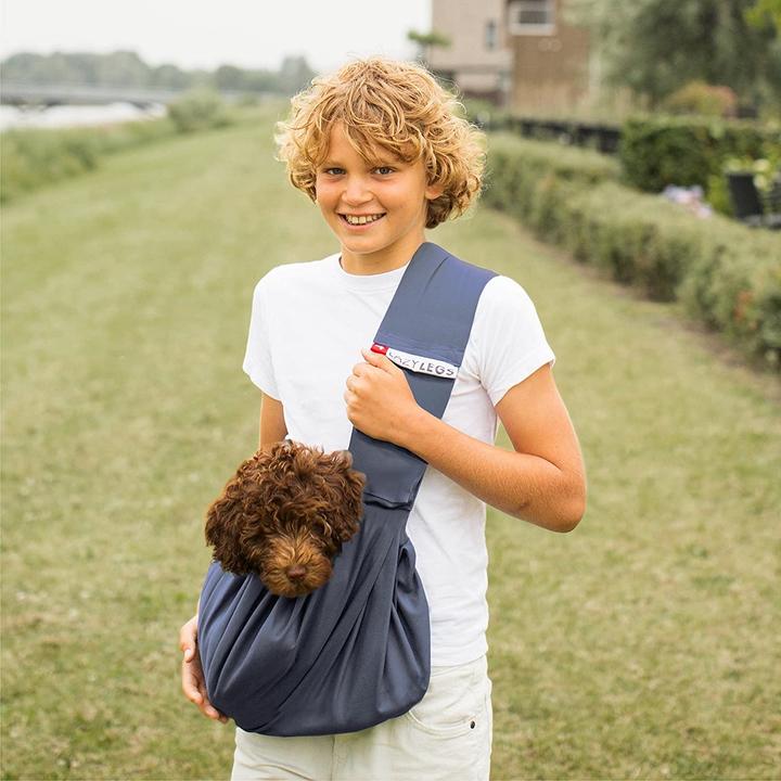 Actual product image 4Lazylegs Animal Transport Bag Canvas, Navy Blue, S (Dog, Washable)