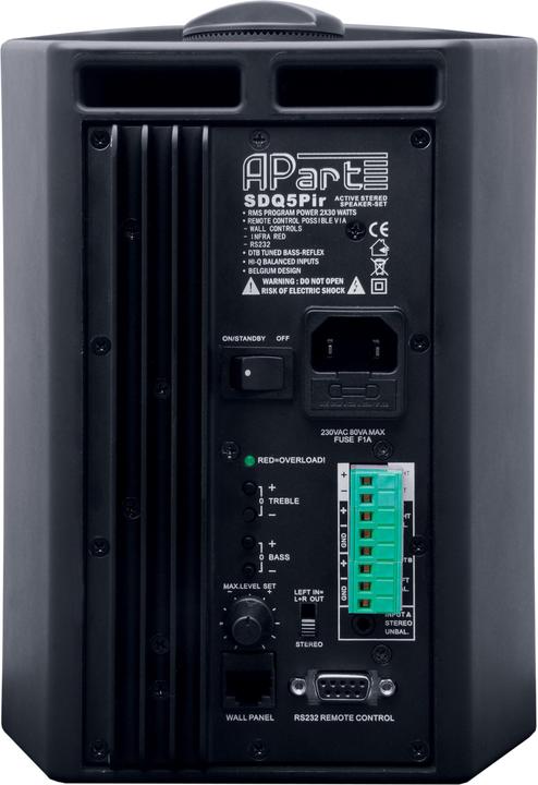 Actual product image Apart Active speaker set SDQ5PIR-BL black 2-way 2x30 watt built-in amplifier module Auto... (Active, 1x 60 W)