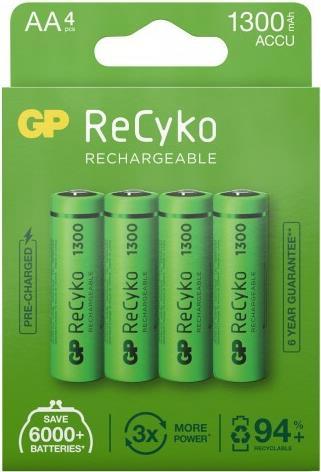 Produktbild GP Batteries GP - ReCyko NiMH 130AAHCE Rechargeable Batteries, 4-Pack (4 Stk., AA, 1300 mAh)