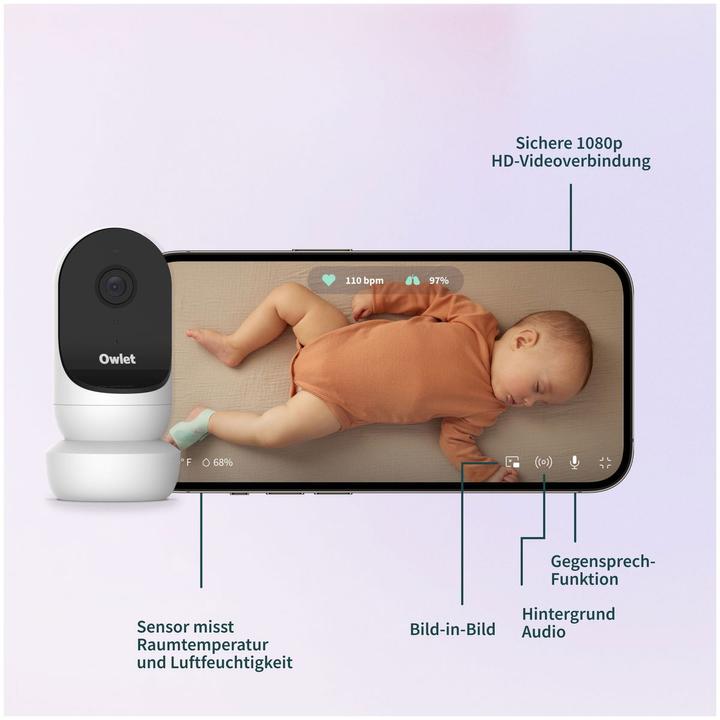 Produktbild Owlet Cam 2 (Babyphone mit Kamera, 30 m)