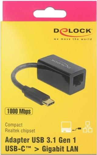 Actual product image Delock USB3.1 Type-C to LAN Adapter (USB 3.1, RJ45 (1x))