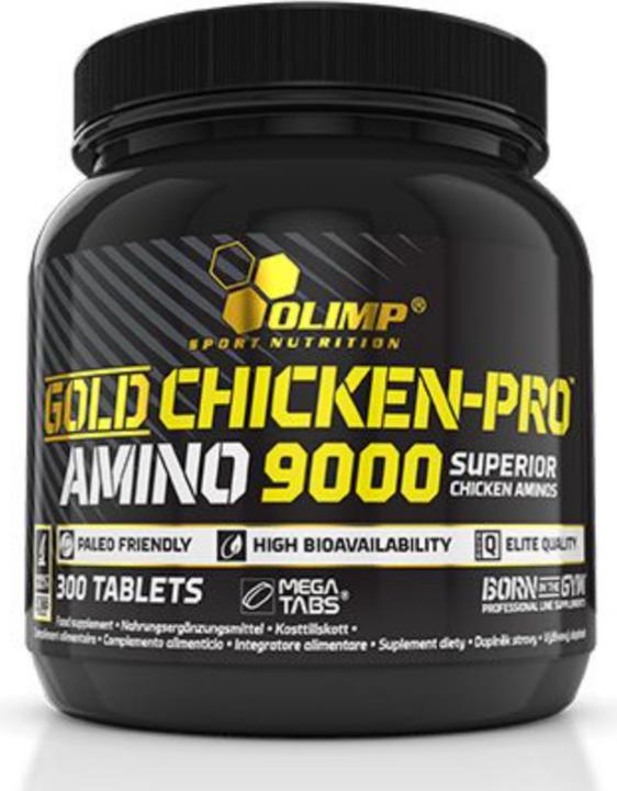 Immagine prodotto Olimp Sport Nutrition Gold Chicken-Pro Amino 9000 (300 Mega Tabs) (300 Pezzo/i, Pillole)