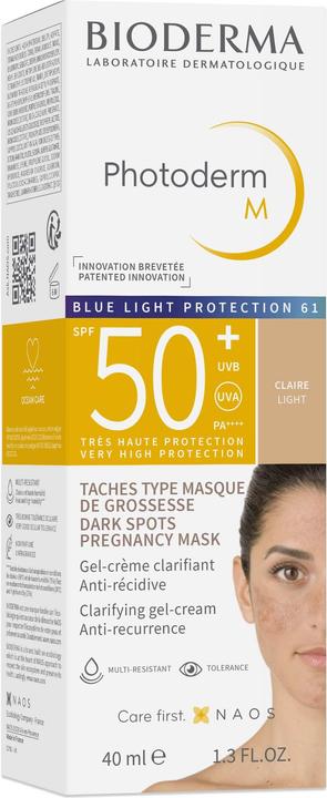 Image du produit Bioderma Photoderm M SPF50+ claire (Crème solaire visage, SPF 50, 40 ml, 66 g)