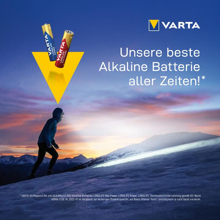 Actual product image Varta LONGLIFE Max Power (4 pcs., AAA, 1280 mAh)