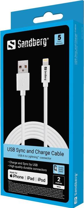 Immagine prodotto Sandberg Cavo USB Lightning (2 m, USB 2.0)