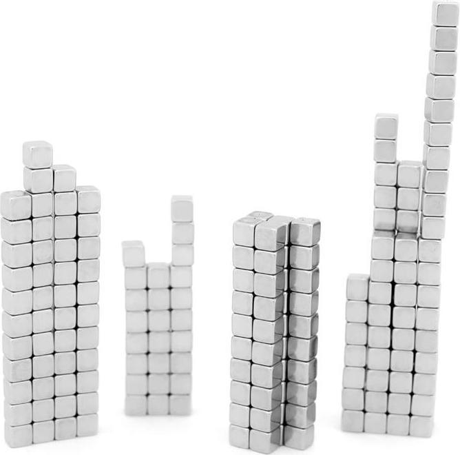 Actual product image Nanodots 125 Cubes Silver (Silver Black mix)