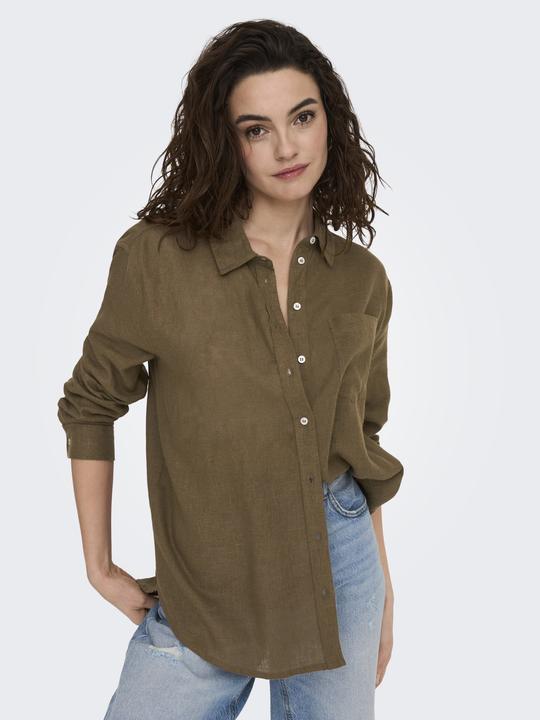 Actual product image Only Plain Linen Mix Shirt (S)