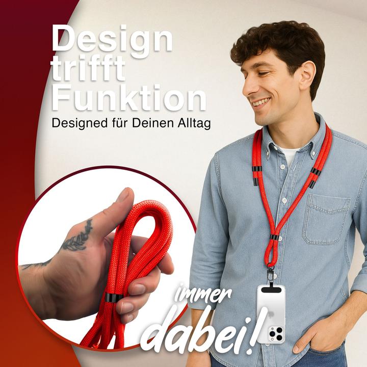 Immagine prodotto Nalia HoldMe Lanyard Handykette - Universal Trageband für Smartphones - Verstellbar, Soft & Elastisch