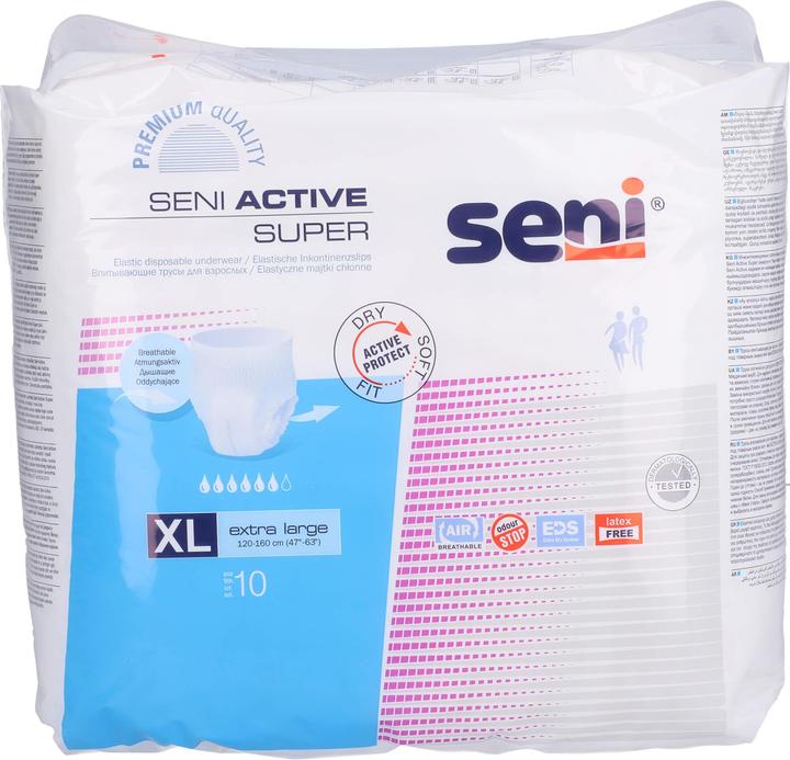 Immagine prodotto Seni Attivo Super Pantaloni monouso traspiranti in vita 120-160cm 6 gocce (10 x, Grande vantaggio)