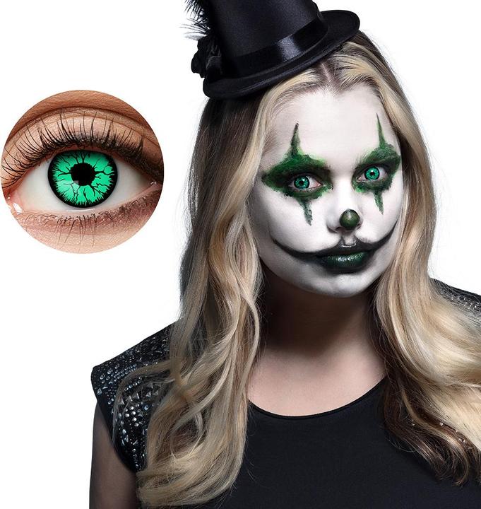 Actual product image Boland Freaky Clown contact lenses: Weekly lenses (Green)