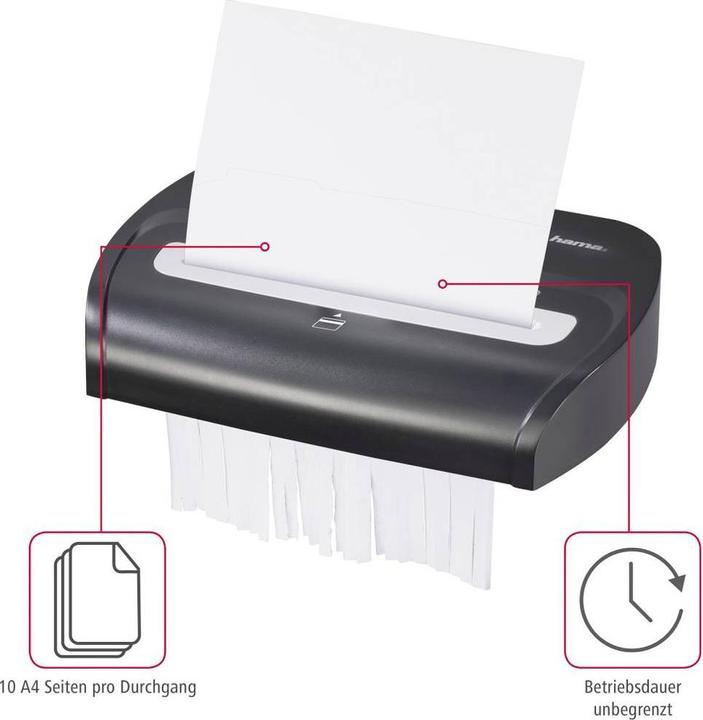 Actual product image Hama Premium M10 Shredder Micro-cut Shredding 22.5 cm 58 dB Black (Microcut)