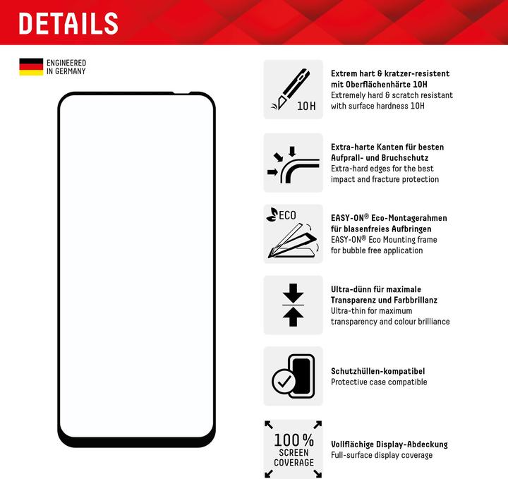 Produktbild Displex Real Glass, Full Cover Panzerglas (1 Stück, Xiaomi Redmi Note 12, Xiaomi Poco X5)