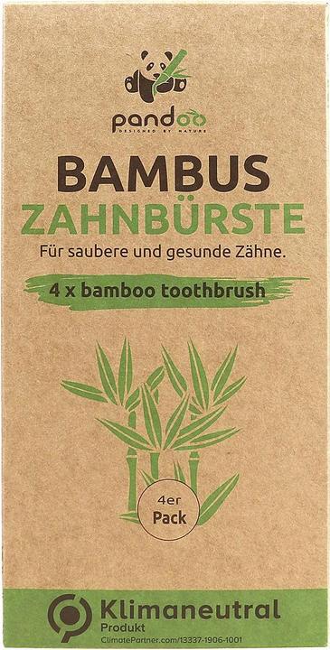 Produktbild Pandoo Bambus Zahnbürsten (Mittel, 4 x)