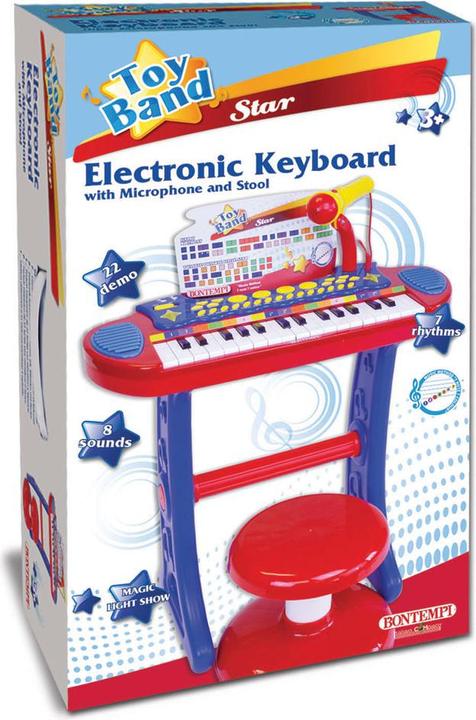 Productafbeelding Bontempi E-keyboard met microfoon en krukje