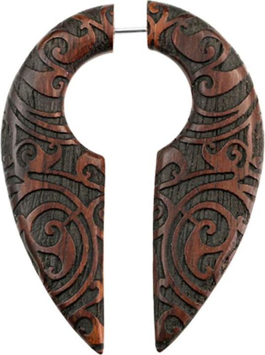 Produktbild Chaotic Trading Fake Ohrgewicht Schlüsselloch Bali Batik aus Narra Holz