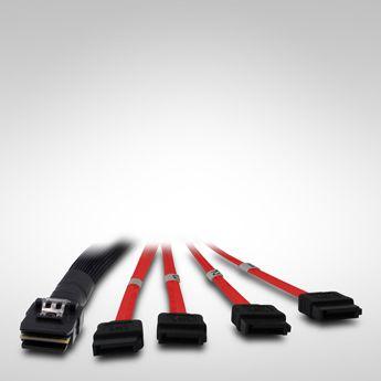 Produktbild Intertech Kabel SFF 8087 4x SATA, -Z- zum Annschluss von 4 Festplatten mit 1 SAS-Controller