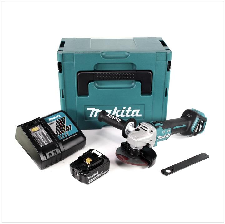 Produktbild Makita DGA 513 RM1J Akku Winkelschleifer 18V 125mm Brushless + 1x Akku 4,0Ah + Ladegerät + Makpac (125 mm)