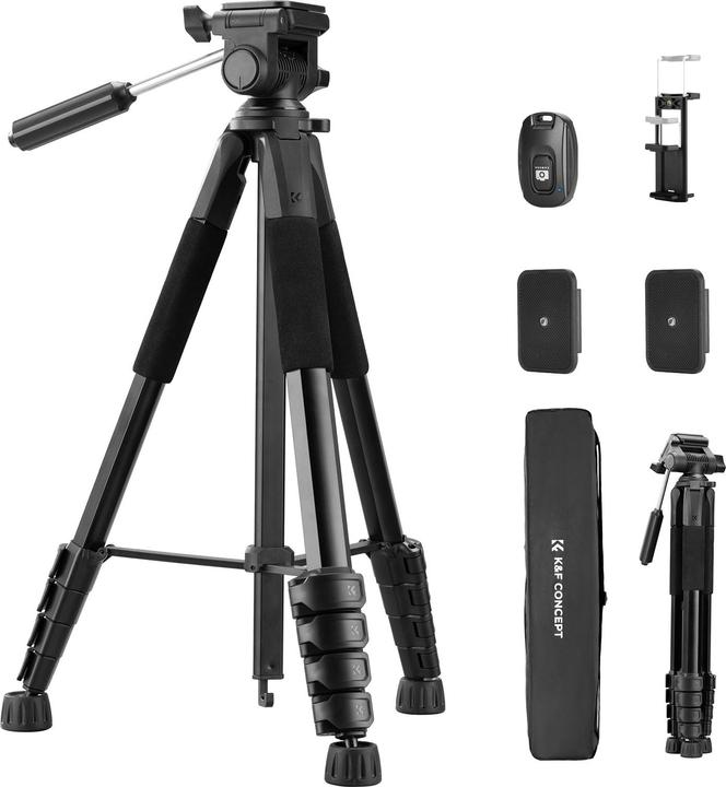 Actual product image K&F Concept S255A3+BV01 Magnesium Aluminum Alloy Tripod (Metal)