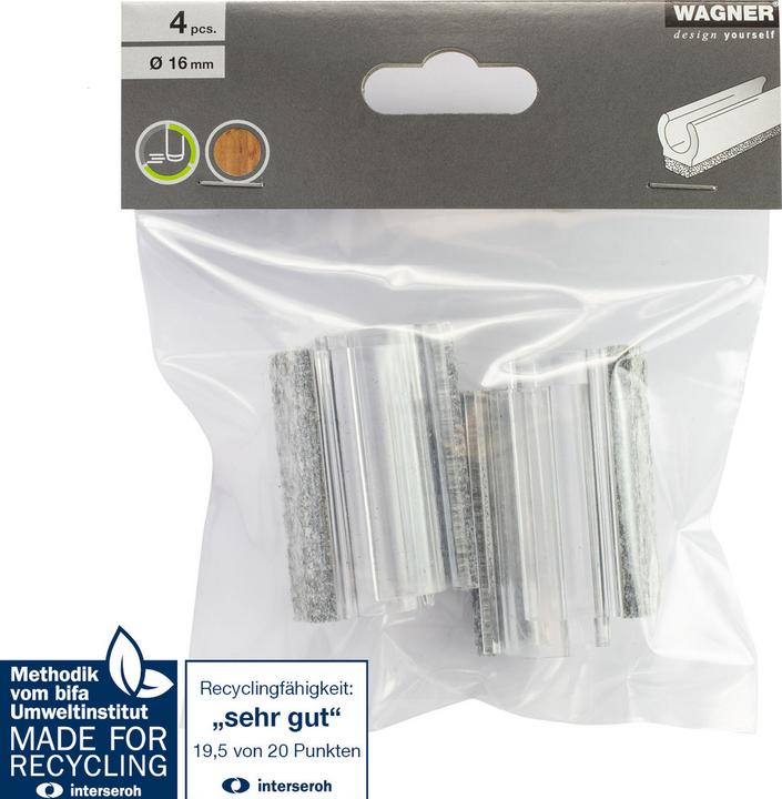 Actual product image Wagner System Clamping shell glides (Felt gliders, 4 Piece)
