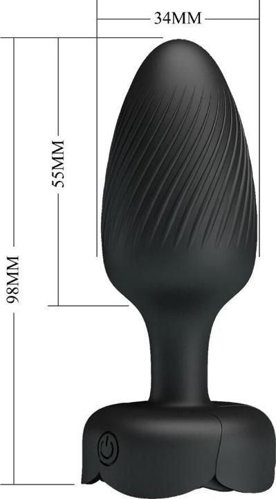 Produktbild Pretty Love - Osborn Anal Plug Mit LED Licht Schwarz 9,8 cm