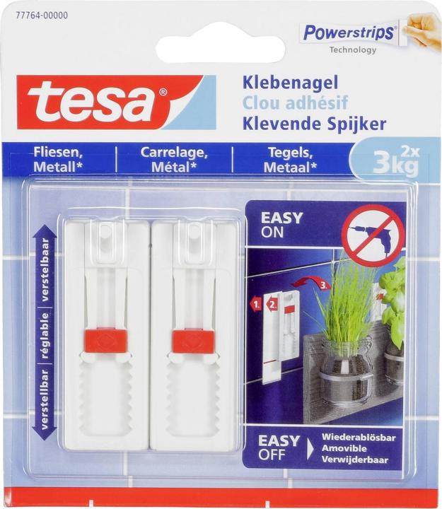 Actual product image tesa Adhesive nail for tiles & metal, height-adjustable
