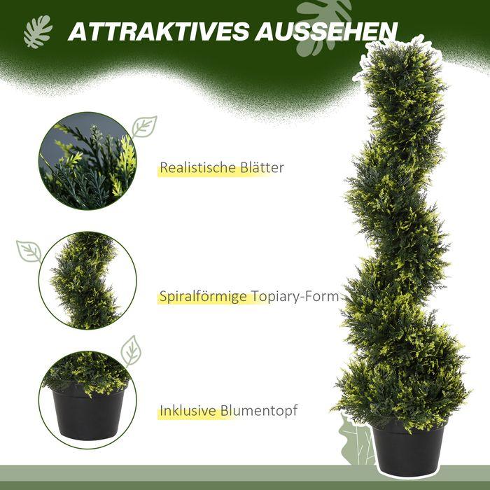 Actual product image Swisshandel24 2er Set künstliche Zedernbaum gross 90 cm Kunstpflanze für Wohnzimmer Büro (90 cm)