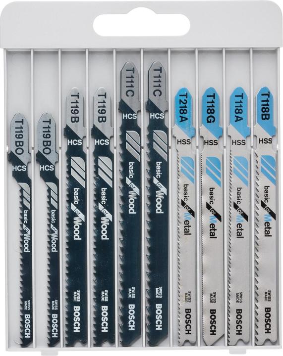 Bosch Professional Zubehör 10-piece jigsaw blade set Basic for Metal and Wood