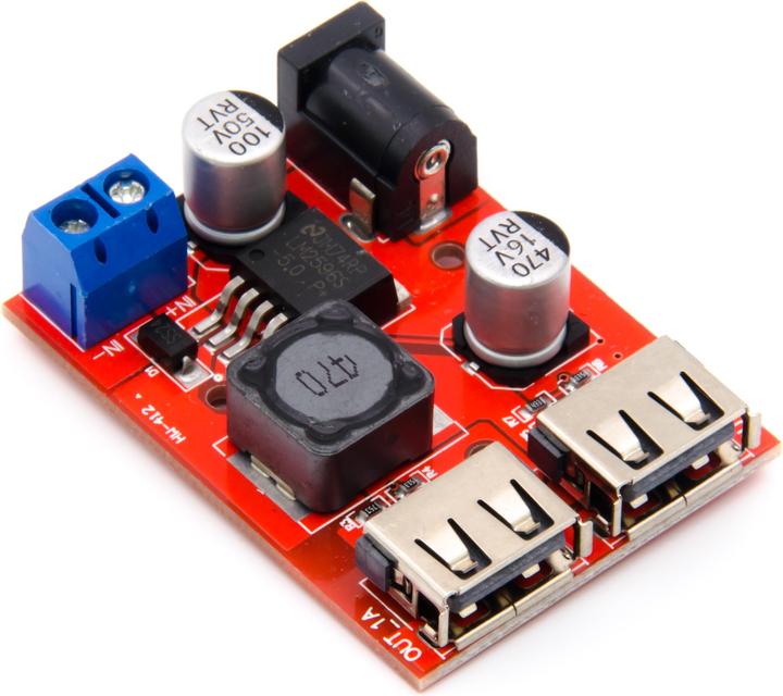 Produktbild Purecrea 5V 3A LM2596 Dual DC-DC Step-Down mit USB