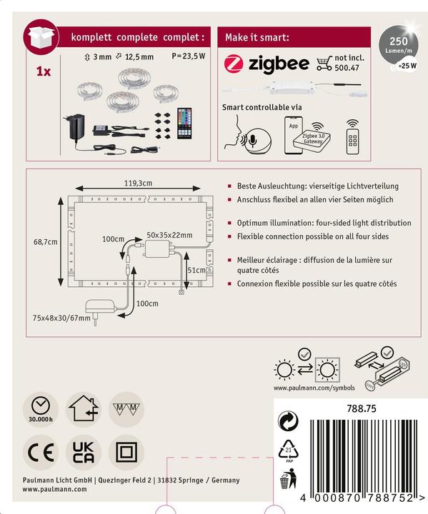Immagine prodotto Paulmann Set di strisce MaxLED 250 (RGBW, 361 cm, Interno)