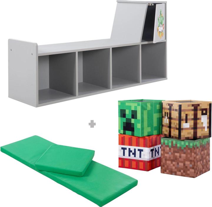 Actual product image Phoenix Minecraft bench/reading shelf