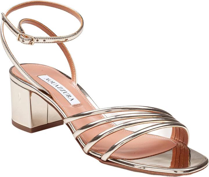 Produktbild Aquazzura latour sandal 50 in laminated leather color light gold (38)