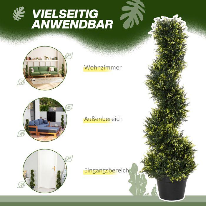 Actual product image Swisshandel24 2er Set künstliche Zedernbaum gross 90 cm Kunstpflanze für Wohnzimmer Büro (90 cm)