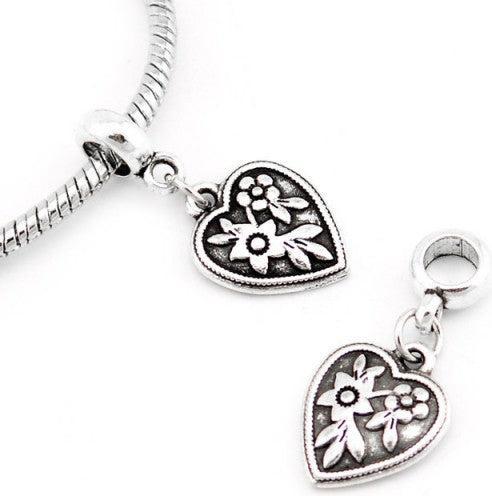 Actual product image Hermex Heart love charm pendant for bracelet - Silvery (Silver 925)