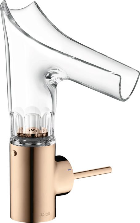 Immagine prodotto Axor Miscelatore monocomando Starck V per lavabo 140 con bocca in vetro e scarico a scomparsa - Facets