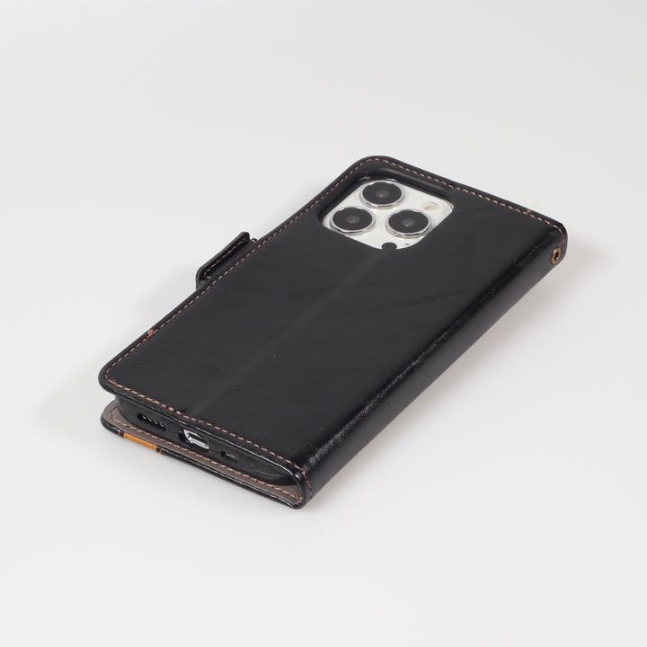 Produktbild PhoneLook Leder Tasche Flip Wallet mit Akzentstreifen & Kartenhalter (Apple iPhone 13)