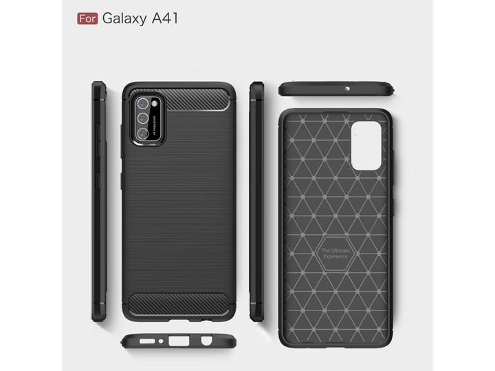Produktbild Screenguard Samsung Galaxy A41 Hülle Carbon Brushed Soft TPU (Samsung Galaxy A41)