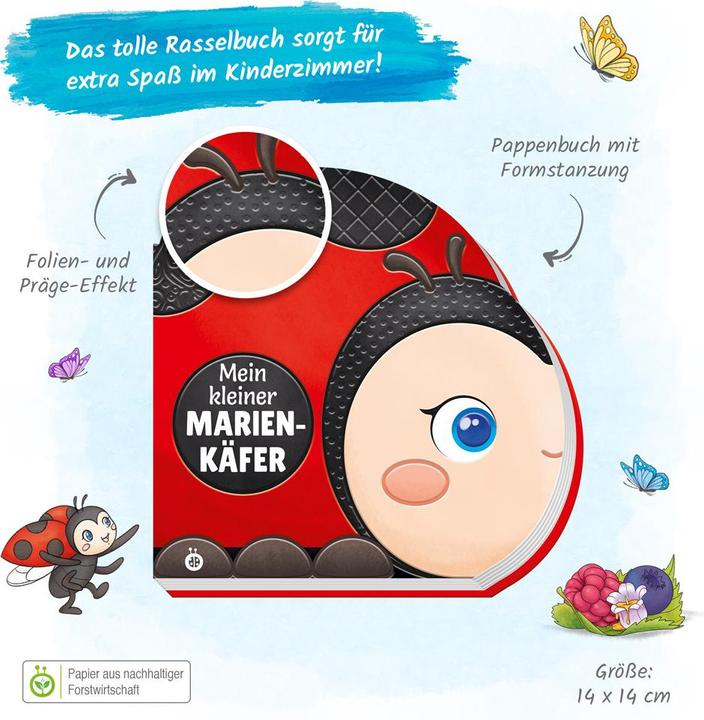 Actual product image Cardboard book Rattle book My little ladybird (German)