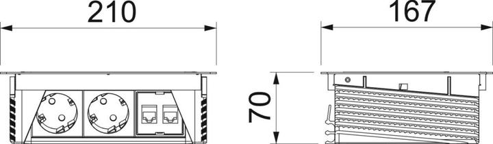 Produktbild OBO Bettermann Deskbox klappbar (2 x, 0.21 m)