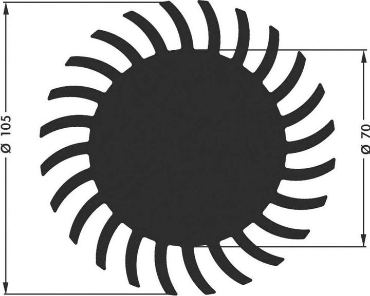 Produktbild Fischer Elektronik 10021655 SK 584 20 SA LED-Kühlkörper 1.75 K/W (Ø x H) 105 mm