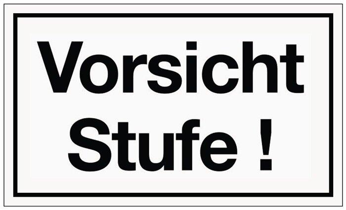 Image du produit HP Autozubehör Panneau de signalisation Attention marche Panneau plastique L250xl150 mm blanc noir plastique