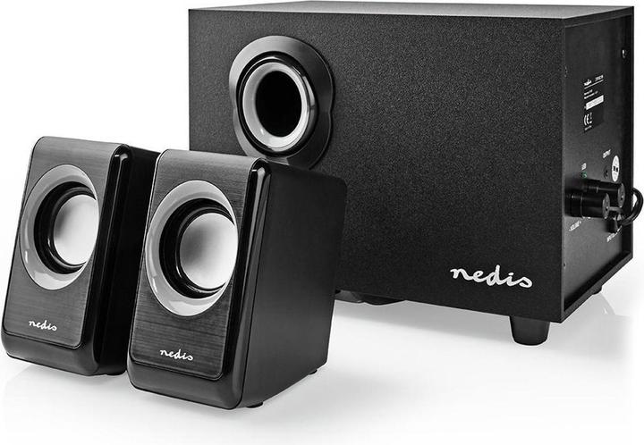 Image du produit Nedis Haut-parleurs pour PC - alimentation par USB - subwoofer - connecteurs d'entrée : 1x 3.5 mm - 2.1 (1 pièce, 16 W)