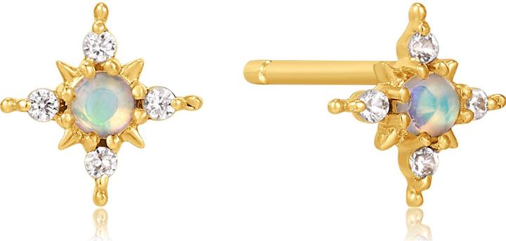 Ania Haie Boucles d'oreilles en or 14ct opale et saphir blanc Star (Or jaune 585)