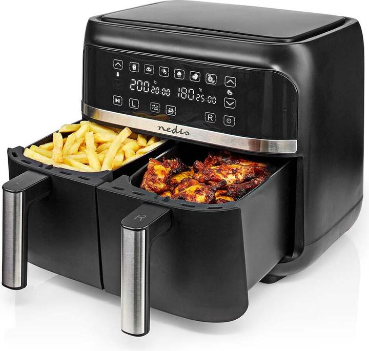 Image du produit Nedis Friteuse à air chaud | 2x3.8 l | Minuterie : 60 min | Digital | Noir