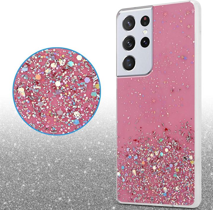 Actual product image Cadorabo TPU cover sparkling glitter (Samsung Galaxy S21 Ultra)