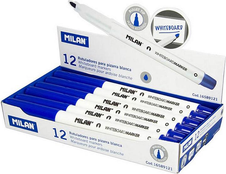 Whiteboard-Marker dünn blau (12 Stück) (Blau, 12 x)