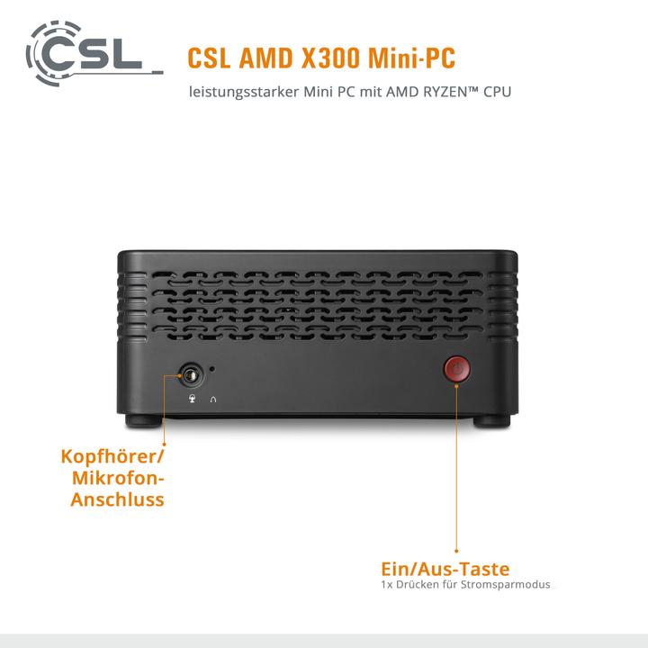Image du produit CSL Mini-PC X300 / 5600G / 16Go / 500Go SSD / Windows 11 Pro (AMD Ryzen 5 5600G, 16 Go, 500 Go, AMD Radeon Graphics)