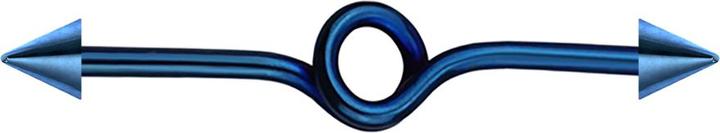 Image du produit Star Piercing Barbell bleu foncé noeud avec deux cônes (sans laiton, Acier chirurgical 316L)