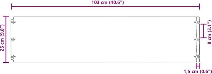 Actual product image VidaXL Rasenkanten 20 Stk. 25x103 cm Flexibel Wetterfester Stahl Gartenkante (103 cm)