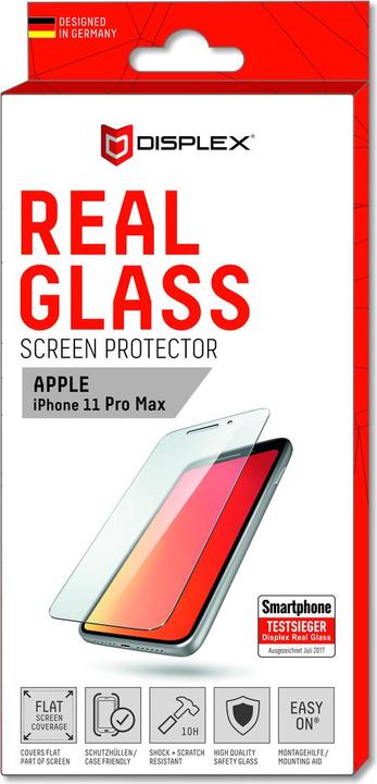 Actual product image Displex Real Glass, 2D Panzerglas (1 Piece, Apple iPhone 11 Pro Max, Apple iPhone XS Max)