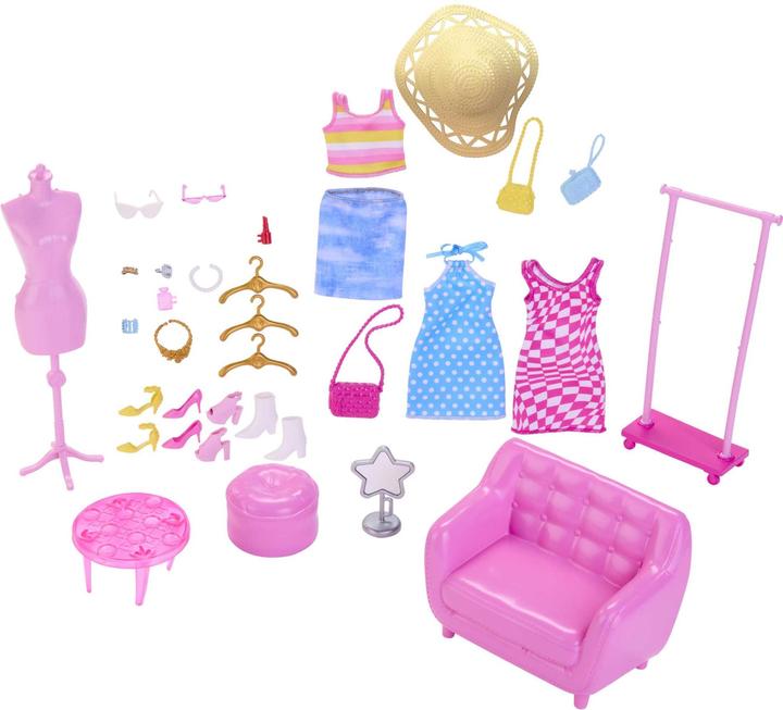 Produktbild Barbie Stylistin und Kleiderschrank (Puppe & Accy)
